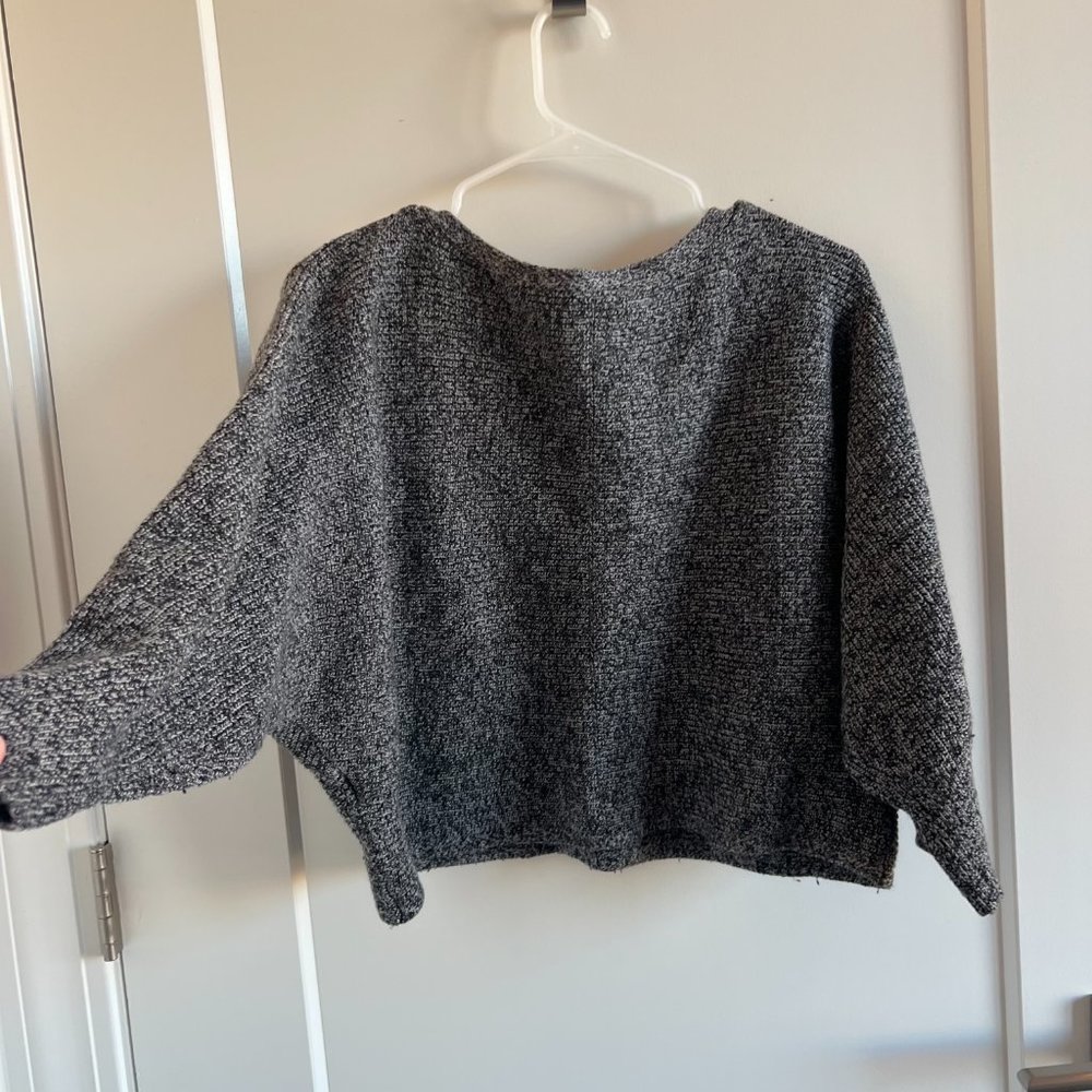 GAP Black and White Boxy Boatneck Cropped Sweater - Picture 4 of 5